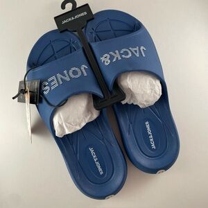Jack & Jones Molded Logo Blue Casual Slide Sandals